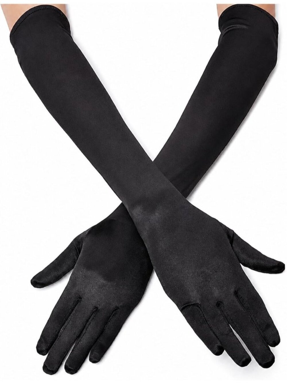 Women's Black Long Opera Elbow Length 1920s Halloween Cosplay Bridal Gloves